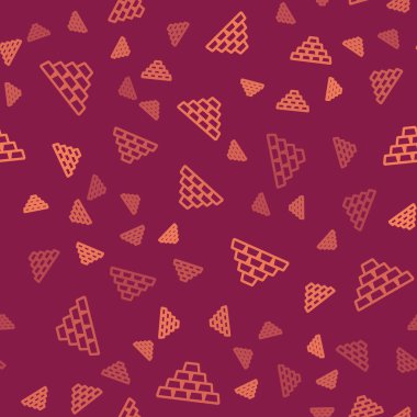 Kahverengi çizgi altın renkli çubuk simgesi kırmızı arkaplanda izole edilmiş. Bankacılık işi konsepti. Vektör