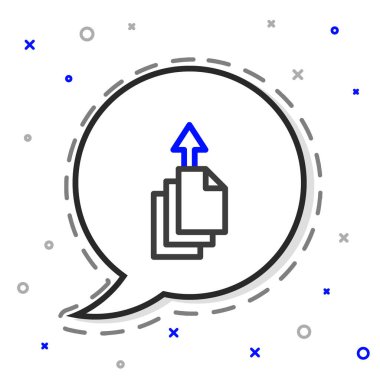 Satır Veri aktarma simgesi beyaz arkaplanda izole edildi. Renkli taslak konsepti. Vektör