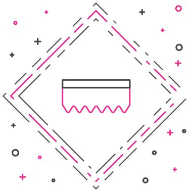 Sünger çizgisi simgesi beyaz arkaplanda izole edildi. Bulaşık yıkamak için bir tutam Bast. Temizlik servisi logosu. Renkli taslak konsepti. Vektör