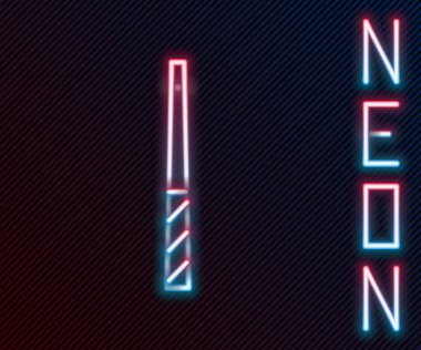 Parlayan neon hattı bilardo simgesi siyah arkaplanda izole edildi. Renkli taslak konsepti. Vektör