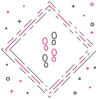 Beyaz arka planda izole edilmiş çizgi insan ayak izi ayakkabı ikonu. Ayakkabı tabanı. Renkli taslak konsepti. Vektör