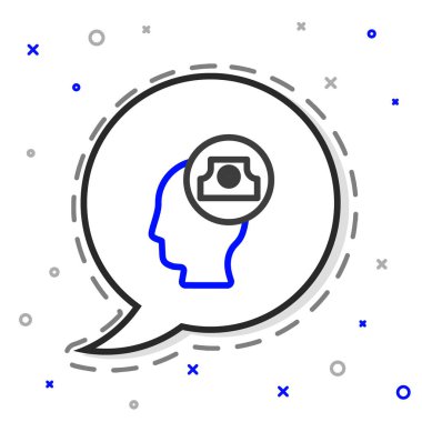 Çizgi spreyi beyaz arkaplanda izole edilmiş başlık simgesini tıkayabilir. Renkli taslak konsepti. Vektör