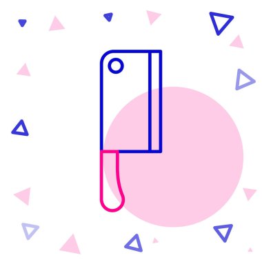 Line Meat helikopter simgesi beyaz arkaplanda izole edildi. Et için mutfak bıçağı. Kasap bıçağı. Renkli taslak konsepti. Vektör