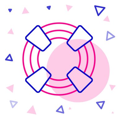 Çizgi Lifebuoy simgesi beyaz arkaplanda izole edildi. Can simidi sembolü. Renkli taslak konsepti. Vektör