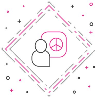 Hat Barış görüşmeleri simgesi beyaz arkaplanda izole edildi. Renkli taslak konsepti. Vektör