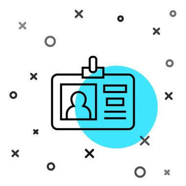 Beyaz arkaplanda siyah çizgi tanımlama simgesi izole edildi. Sunum için, şirketin kimliği için, reklam için kullanılabilir. Rastgele dinamik şekiller. Vektör