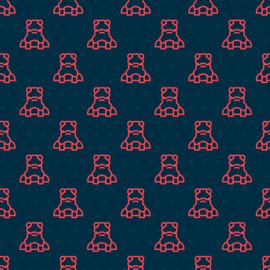 Kırmızı çizgi papaz simgesi siyah arkaplanda kusursuz desen izole etti. Vektör