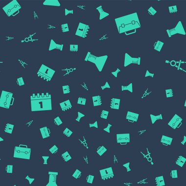 Test tüpü ve matara, evrak çantası, takvim ilk Eylül tarihini ve pusulayı pürüzsüz desen üzerine çiz. Vektör