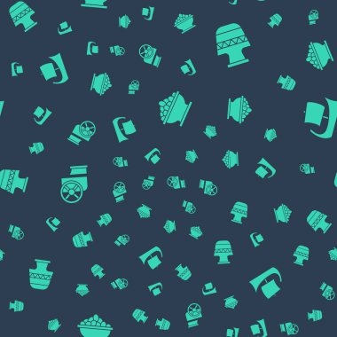 Zeytinleri kaseye, Antik amfora, at arabası ve Yunan trireme 'sini dikişsiz desenlere ayarlayın. Vektör