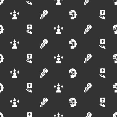 Kafa Bulmacaları Stratejisi, Ampul, Cephe Geliştirme ve Parasal Büyüme ve Doları Kusursuz Şablon Üzerine Ayarla. Vektör