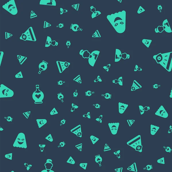 Büyücü Büyücü, Hayalet, Aşk iksiri şişesi ve Masonlar 'ı kusursuz kalıba sokun. Vektör