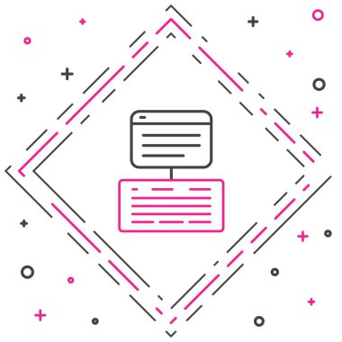 Satır Sunucusu, Data, Web sunucu simgesi beyaz arkaplanda izole edildi. Renkli taslak konsepti. Vektör