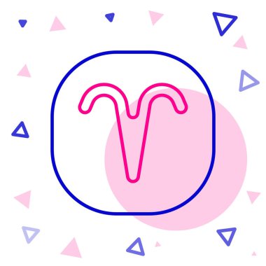 Koç burcu simgesi beyaz arka planda izole edildi. Astrolojik yıldız falı koleksiyonu. Renkli taslak konsepti. Vektör