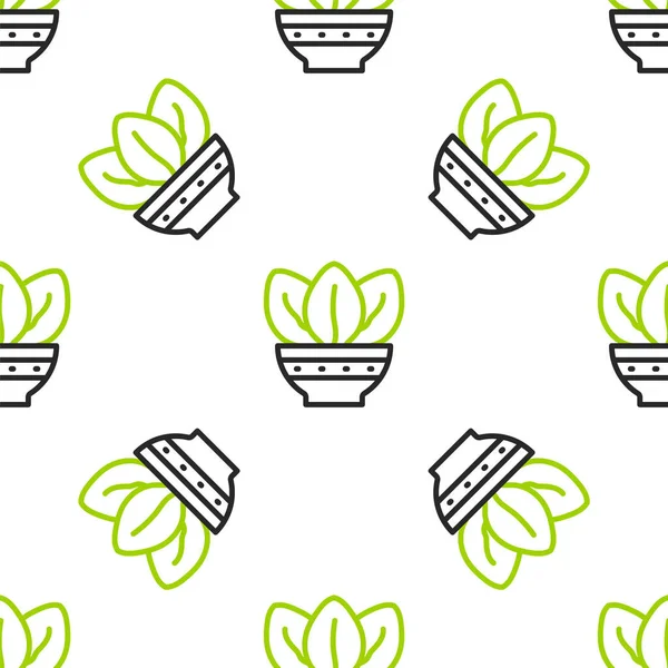 Ligne Plante en pot icône isolé motif sans couture sur fond blanc. Plante poussant en pot. Panneau végétal en pot. Vecteur — Image vectorielle