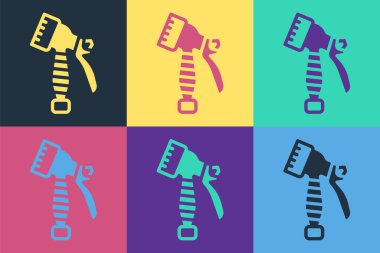 Pop Art Su Spreyi ikonu renk arkaplanında izole edilmiş. Ütü fıskiyesi. Vektör