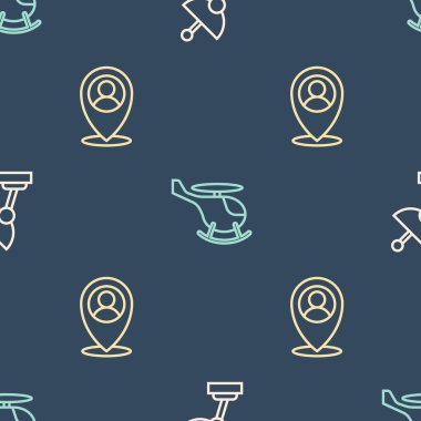 Radar hattını, insan ve helikopterin bulunduğu yeri kusursuz bir şekilde ayarlayın. Vektör