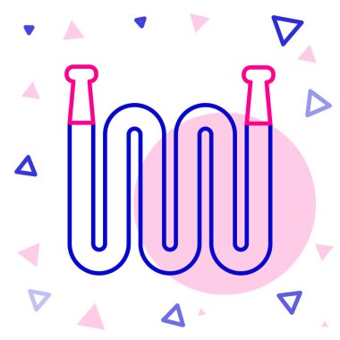 Hat Bahçesi hortumu simgesi beyaz arkaplanda izole edildi. Sprey tabanca ikonu. Su ekipmanları. Renkli taslak konsepti. Vektör.