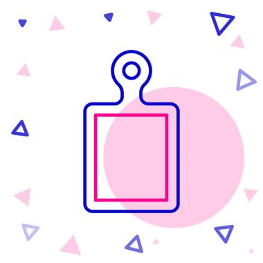 Çizgi kesme tahtası simgesi beyaz arkaplanda izole edildi. Kesme tahtası sembolü. Renkli taslak konsepti. Vektör.