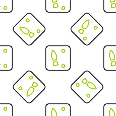 Çizgi insan ayak izi ayakkabı ikonu beyaz arka planda izole edilmiş pürüzsüz desen. Ayakkabı tabanı. Vektör.