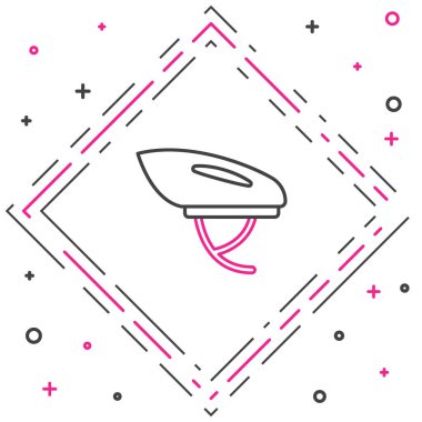 Çizgi bisiklet başlığı simgesi beyaz arkaplanda izole edildi. Olağanüstü bir spor. Spor malzemeleri. Renkli taslak konsepti. Vektör.