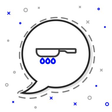 Hattı Kızartma simgesi beyaz arkaplanda izole edildi. Kızartma veya kızartma gıda sembolü. Renkli taslak konsepti. Vektör.