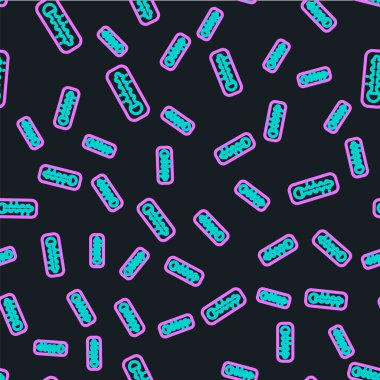 Çizgi Meteoroloji termometresi, ısıyı ve soğuk ikonu ölçüyor. Siyah arkaplanda izole edilmiş pürüzsüz desen. Termometre termometresi sıcak ya da soğuk hava gösteriyor. Vektör.
