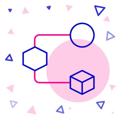 Beyaz arkaplanda Isometric küp simgesi izole edildi. Geometrik küp katı simge. 3 boyutlu kare işareti. Kutu sembolü. Renkli taslak konsepti. Vektör.