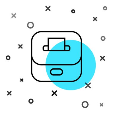 Black line Vote box or ballot box with envelope icon isolated on white background. Random dynamic shapes. Vector.