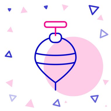 Line Whirligig oyuncak simgesi beyaz arkaplanda izole edildi. Renkli taslak konsepti. Vektör