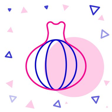 Beyaz arkaplanda çizgi soğanı simgesi izole edildi. Renkli taslak konsepti. Vektör