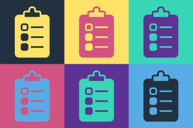 Liste yapmak için pop sanat ya da renk arkaplanına izole edilmiş planlama simgesi. Vektör