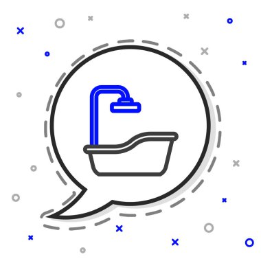 Küvet çizgisi simgesi beyaz arkaplanda izole edildi. Renkli taslak konsepti. Vektör