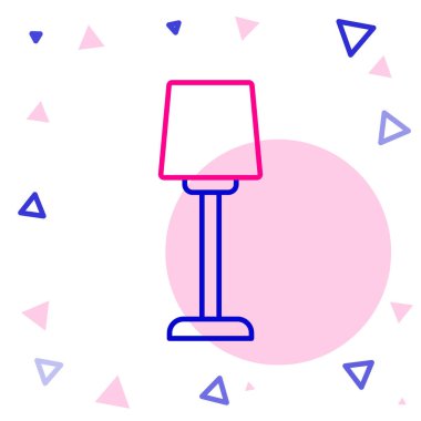 Çizgi Masa Lambası simgesi beyaz arkaplanda izole edildi. Renkli taslak konsepti. Vektör