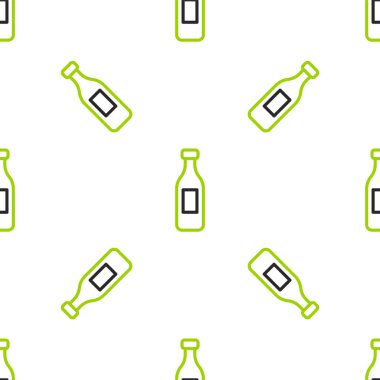 Su ikonu çizgisi beyaz arka planda izole edilmiş. Soda su içme tabelası. Vektör