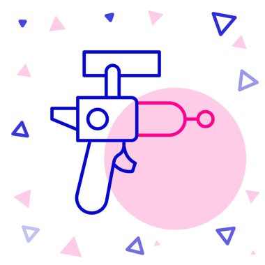 Ray silahı simgesi beyaz arkaplanda izole edildi. Lazer silahı. Uzay silahı. Renkli taslak konsepti. Vektör