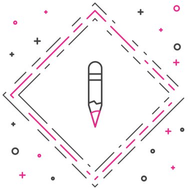 Kalem simgesi beyaz arkaplanda izole edildi. Çizim ve eğitim araçları. Okul sembolü. Renkli taslak konsepti. Vektör