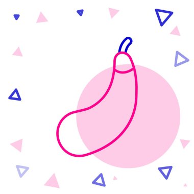 Patlıcan çizgi simgesi beyaz arkaplanda izole edildi. Renkli taslak konsepti. Vektör