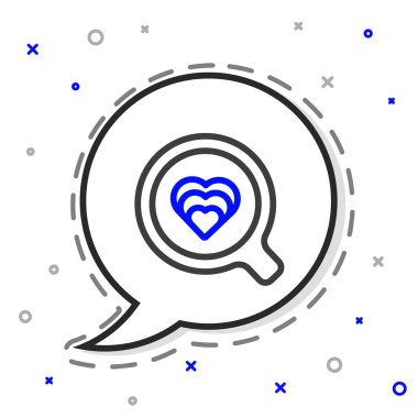 Çizgi kahve fincanı simgesi beyaz arkaplanda izole edilmiş. Çay fincanı. Sıcak içecek kahvesi. Renkli taslak konsepti. Vektör