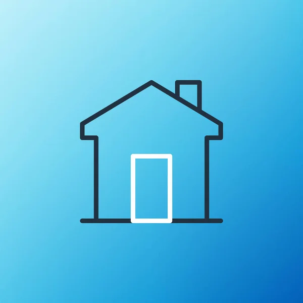 Line House Icon Isolated Blue Background Real Estate Agency Cottage — Stock Vector