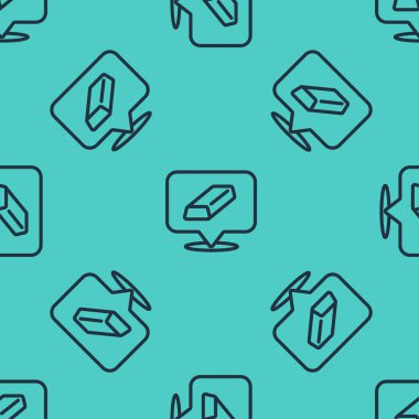 Siyah çizgi altın çubuk simgesi, yeşil arkaplanda izole edilmiş pürüzsüz desen. Bankacılık işi konsepti. Vektör