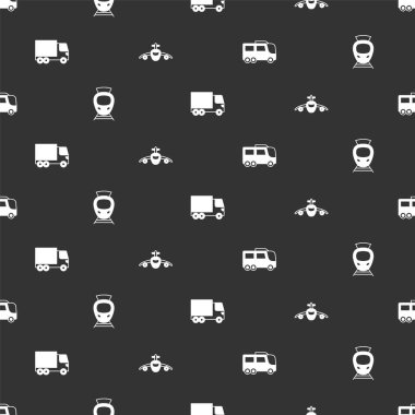 Otobüs, tramvay ve demiryolu, kargo kamyonu ve uçak sorunsuz bir şekilde ayarlandı. Vektör