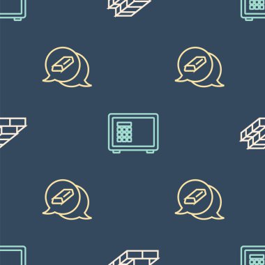 Hat Stacks kağıt para, altın külçeler ve kusursuz desenli kasa. Vektör