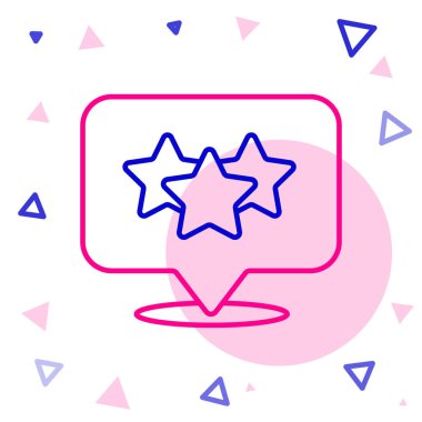 Beşinci Satır: Müşteri Ürün Değerlendirme simgesi beyaz arkaplanda izole edildi. Favori, en iyi derecelendirme, ödül sembolü. Renkli taslak konsepti. Vektör