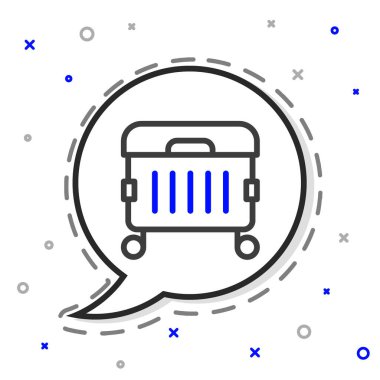 Çöp kutusu simgesi beyaz arkaplanda izole edildi. Çöp kutusu tabelası. Sepet simgesini geri dönüştür. Ofis çöpü ikonu. Renkli taslak konsepti. Vektör