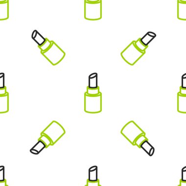 Çizgi ruj simgesi beyaz arkaplanda izole edilmiş kusursuz desen. Vektör