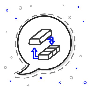 Hat Gold para değişimi simgesi beyaz arkaplanda izole edildi. Para değiştirici. Renkli taslak konsepti. Vektör