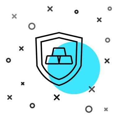 Beyaz arkaplanda izole edilmiş siyah çizgi altın çubukları. Bankacılık işi konsepti. Rastgele dinamik şekiller. Vektör