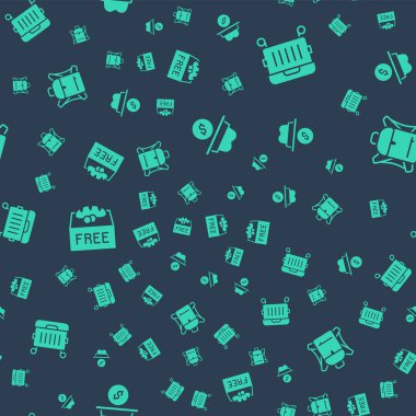 Bağış parası, çöp tenekesi, yiyecek ve yürüyüş sırt çantası ayarlayın. Vektör