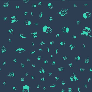 Cook, Village peyzajı, gülen dudaklar ve bayrak Fransa 'yı kusursuz bir düzene sokun. Vektör