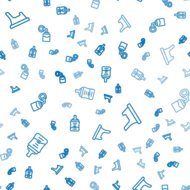 Hattı ayarlayın. Bebek şişesi, lazımlık ve göğüs pompası. Vektör